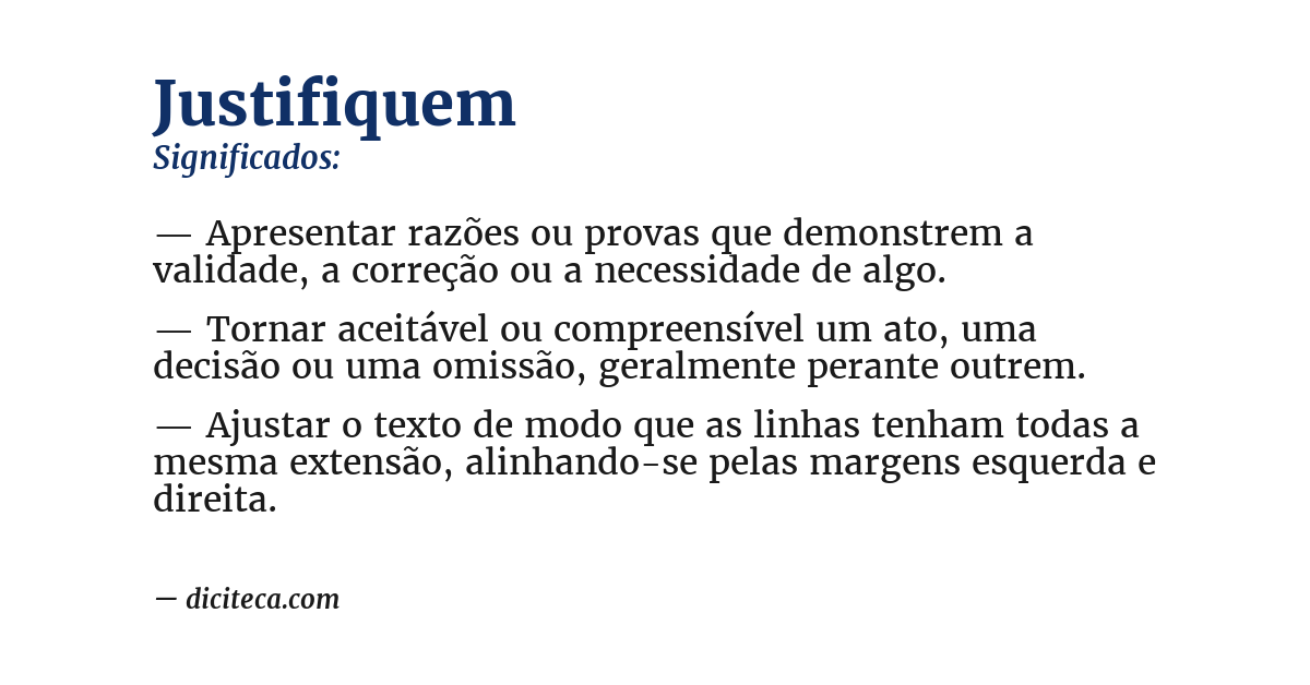 Significado de justifiquem