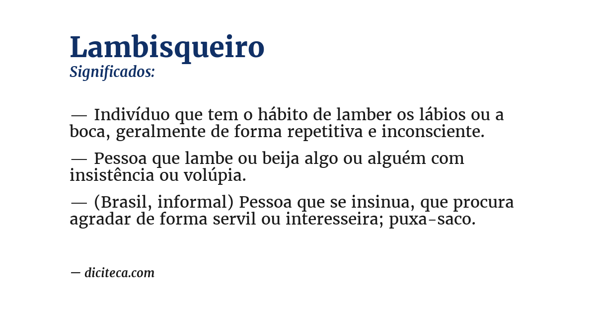 Significado de lambisqueiro