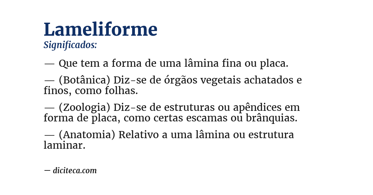 Significado de lameliforme