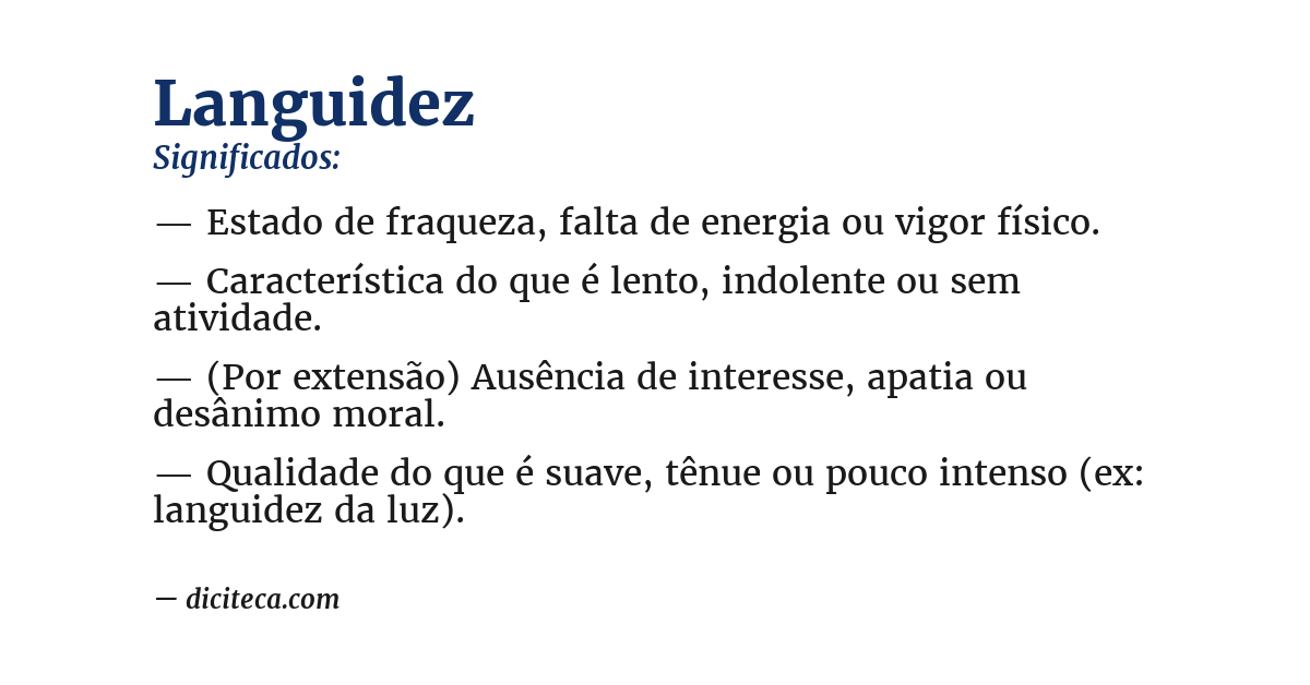 Significado de languidez