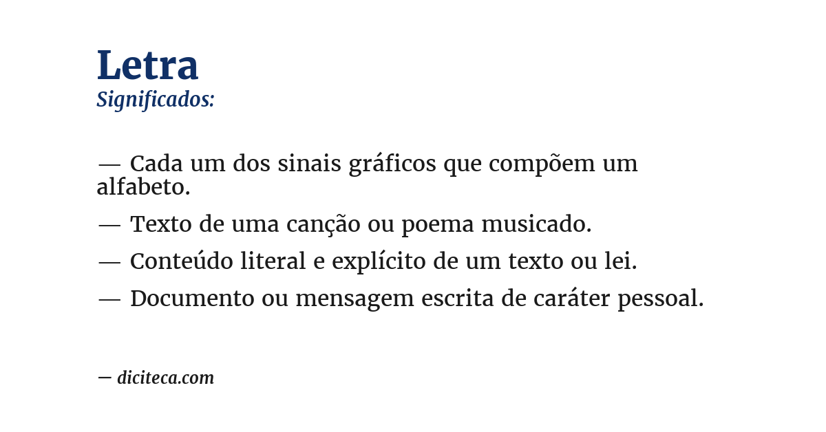 Significado de letra