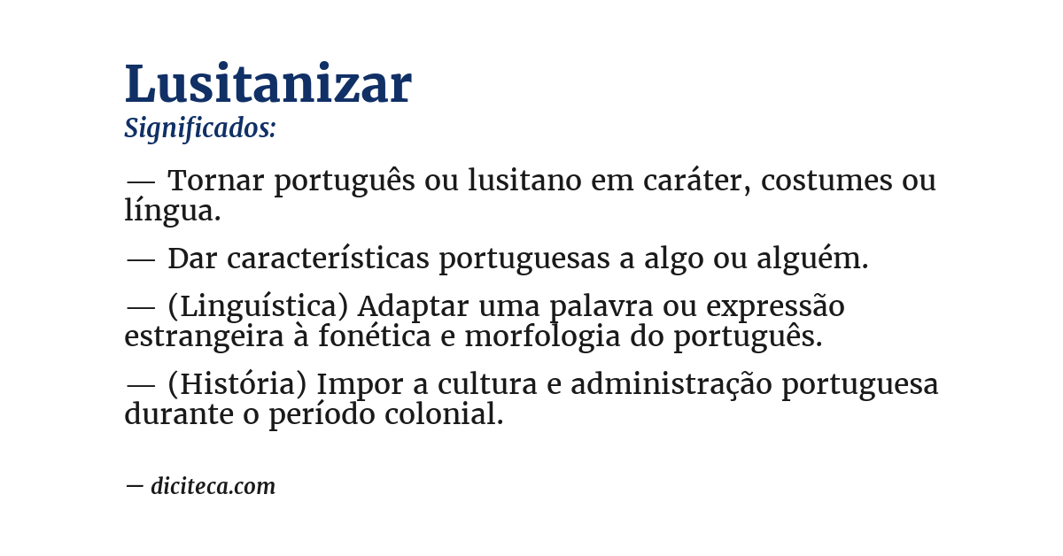 Significado de lusitanizar