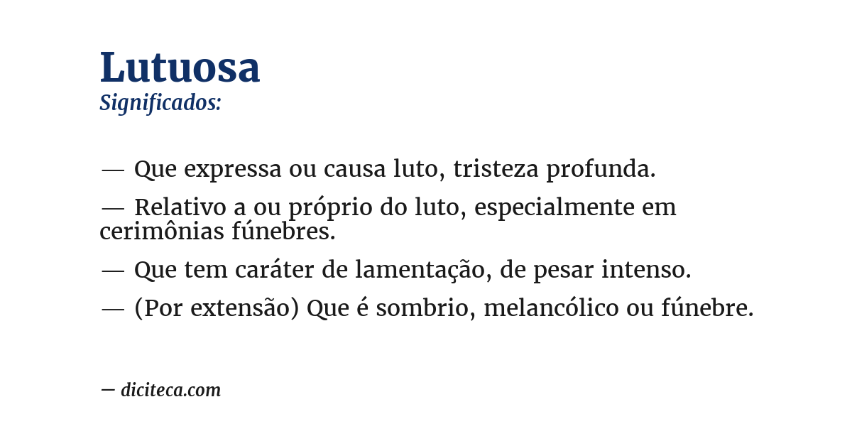 Significado de lutuosa