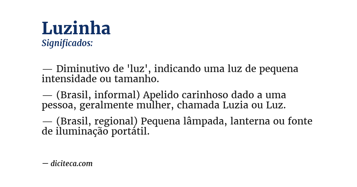Significado de luzinha
