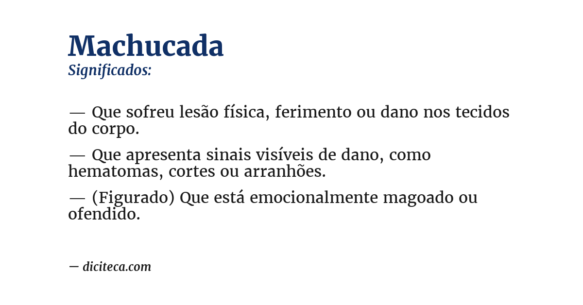 Significado de machucada