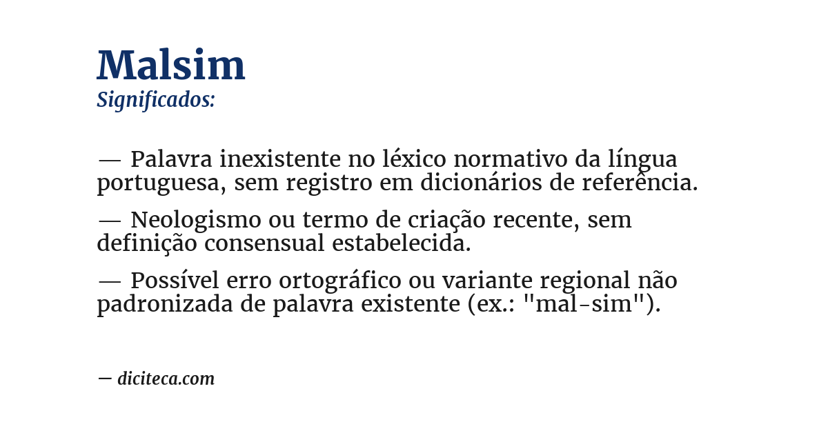 Significado de malsim