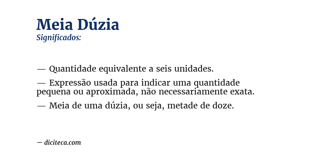 Significado de meia dúzia