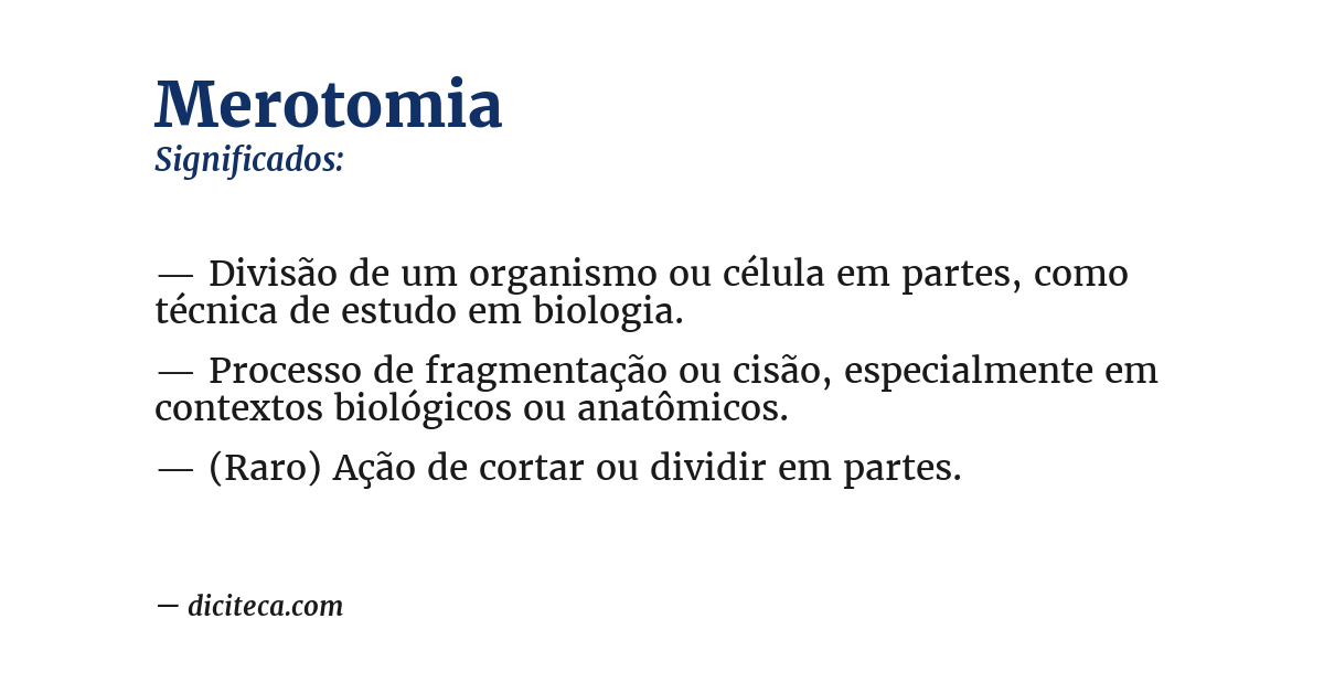 Significado de merotomia