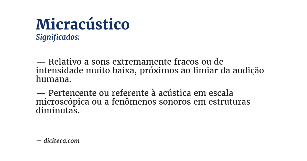 Significado de micracústico
