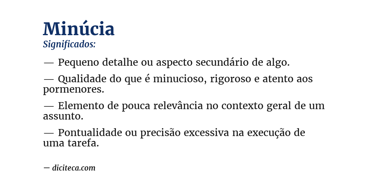 Significado de minúcia