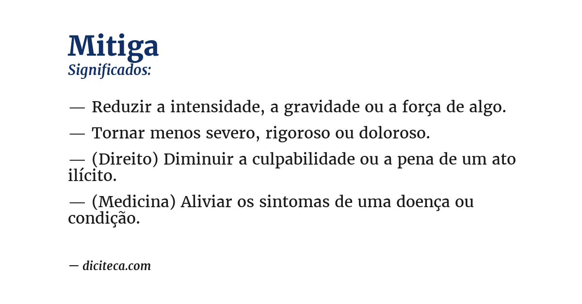 Significado de mitiga