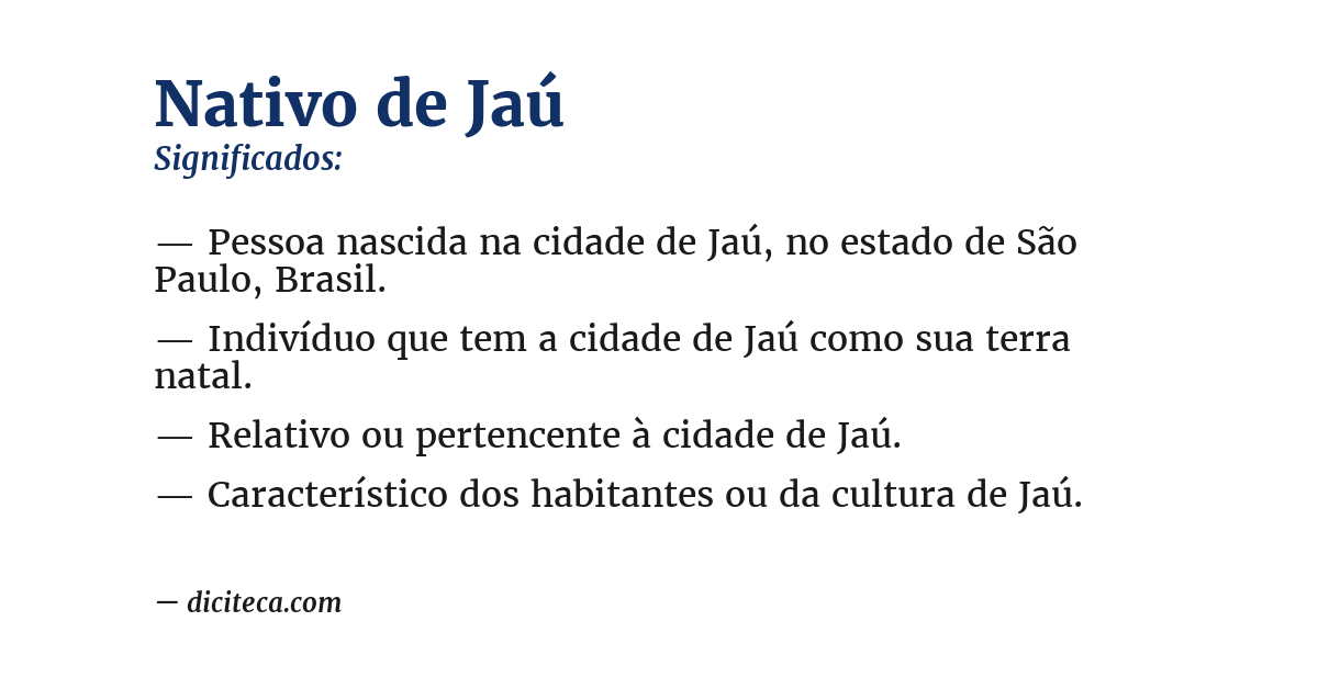 Significado de nativo de jaú