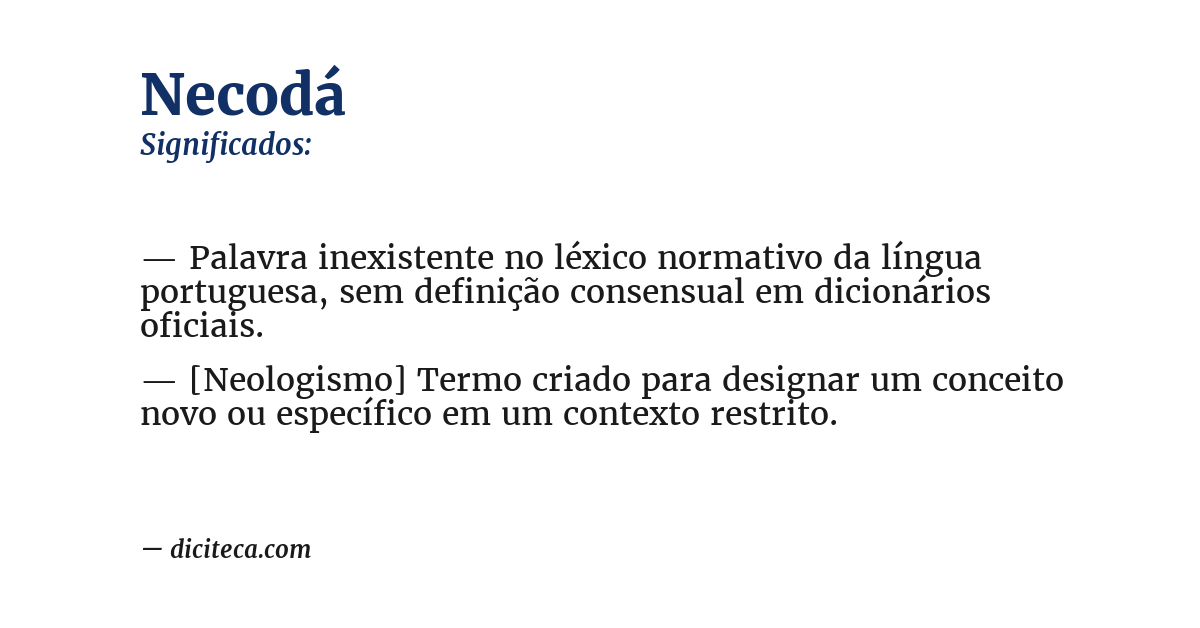 Significado de necodá