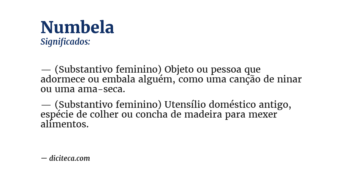 Significado de numbela