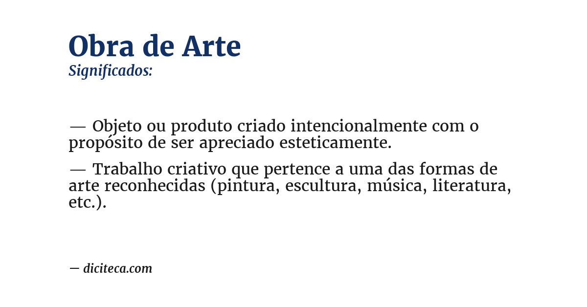 Significado de obra de arte