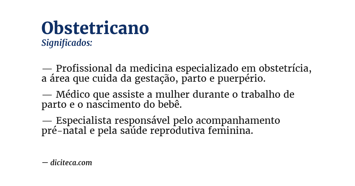 Significado de obstetricano