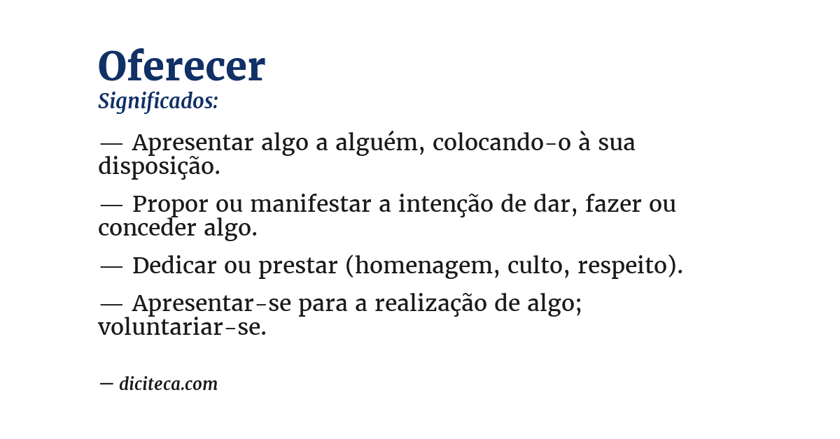 Significado de oferecer