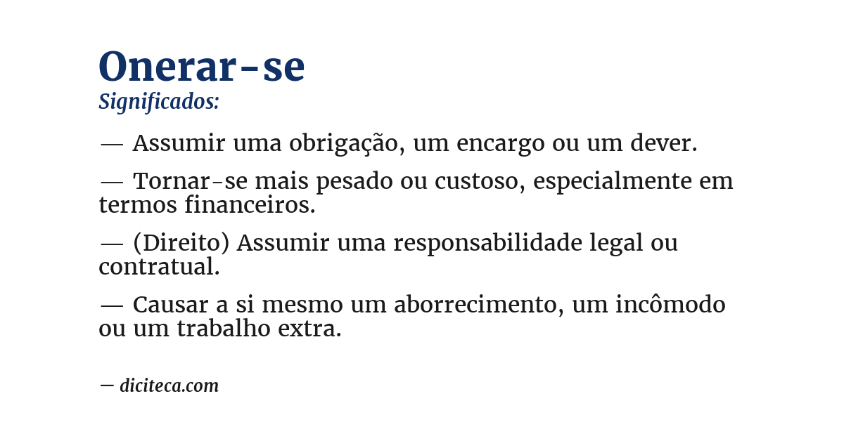 Significado de onerar-se