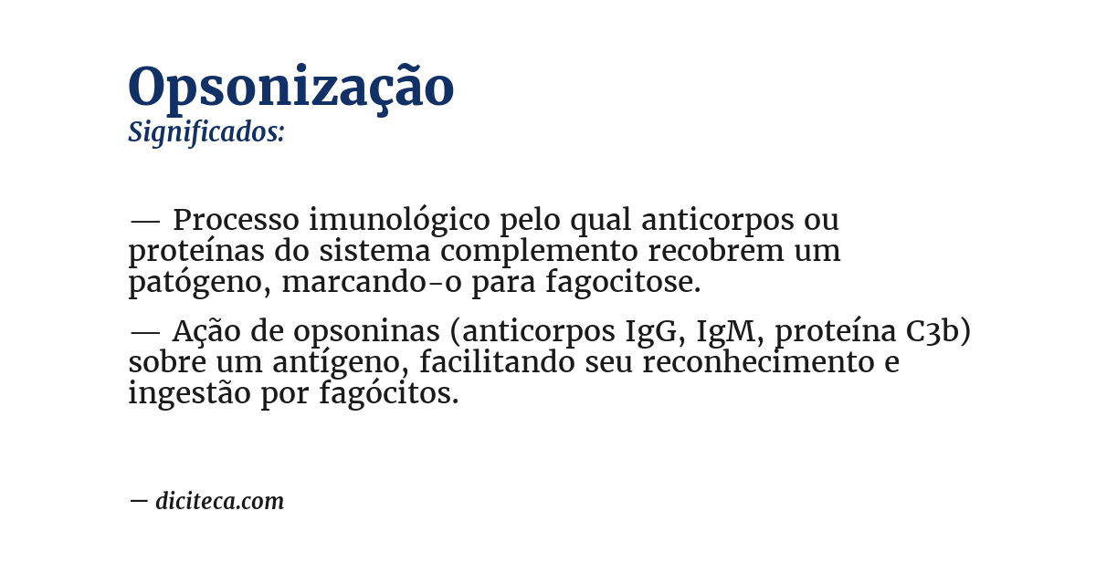 Significado de opsonização
