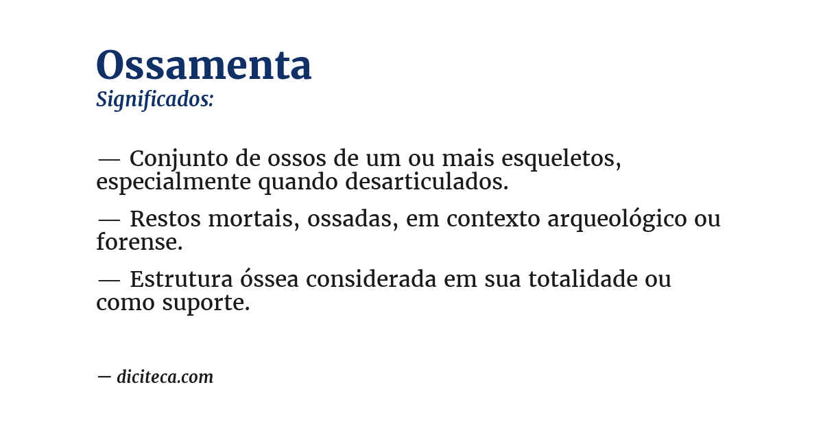 Significado de ossamenta