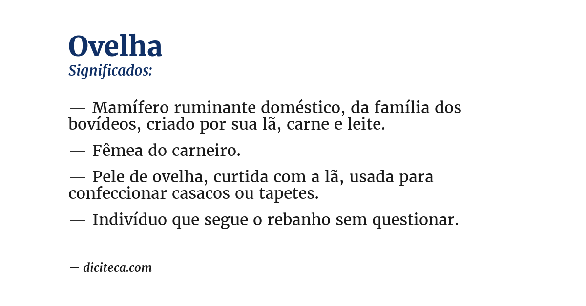 Significado de ovelha