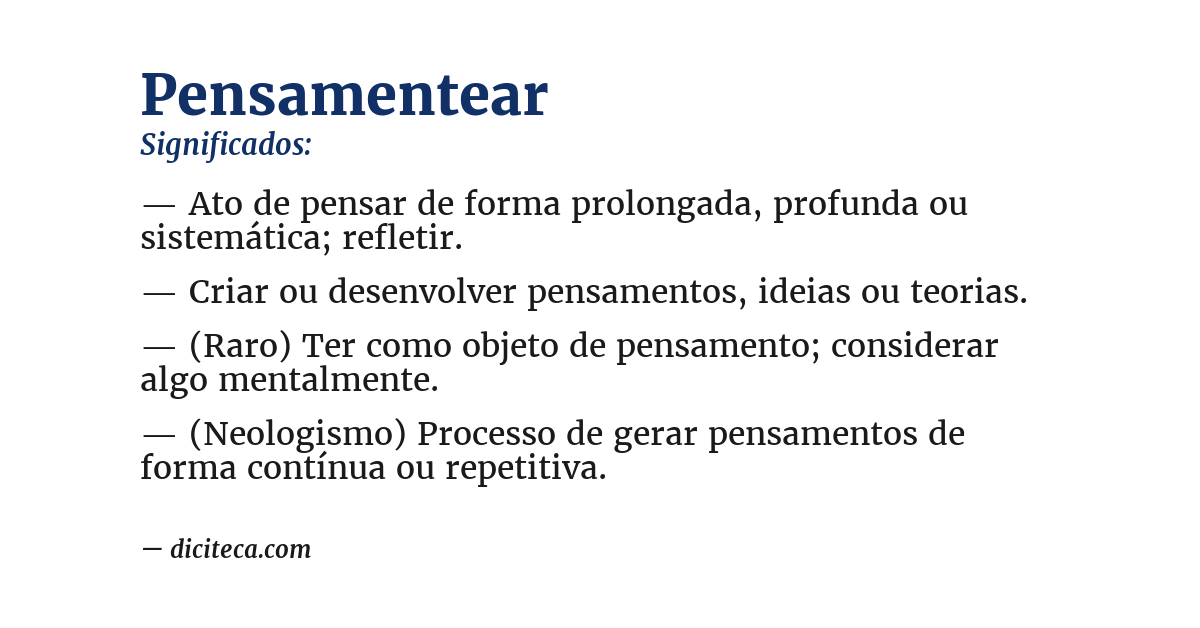 Significado de pensamentear