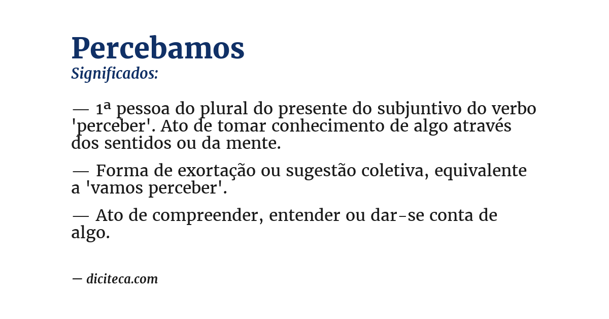 Significado de percebamos