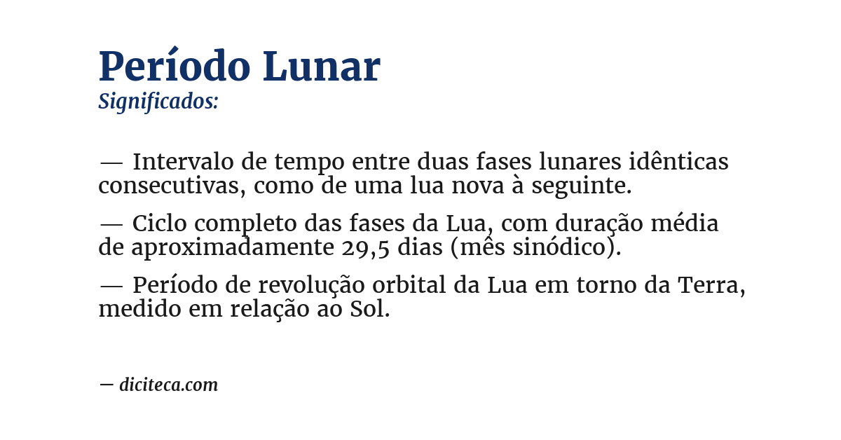 Significado de período lunar