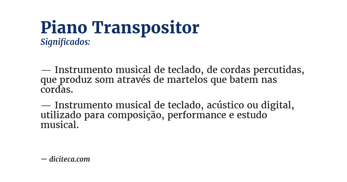 Significado de piano transpositor