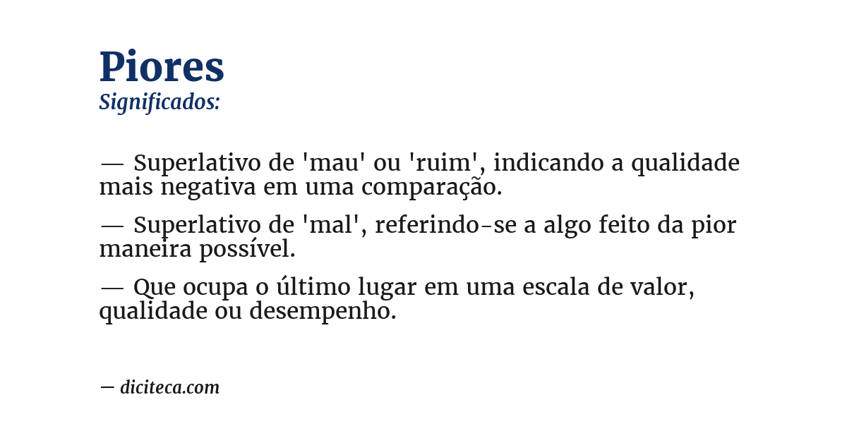 Significado de piores