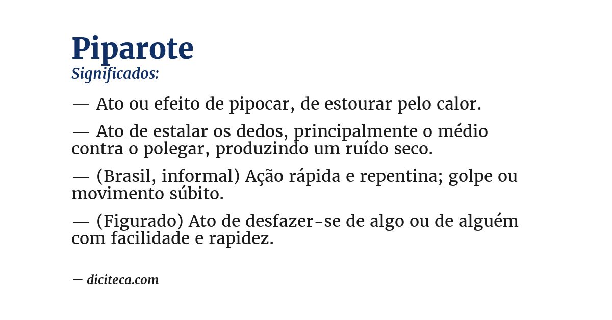 Significado de piparote