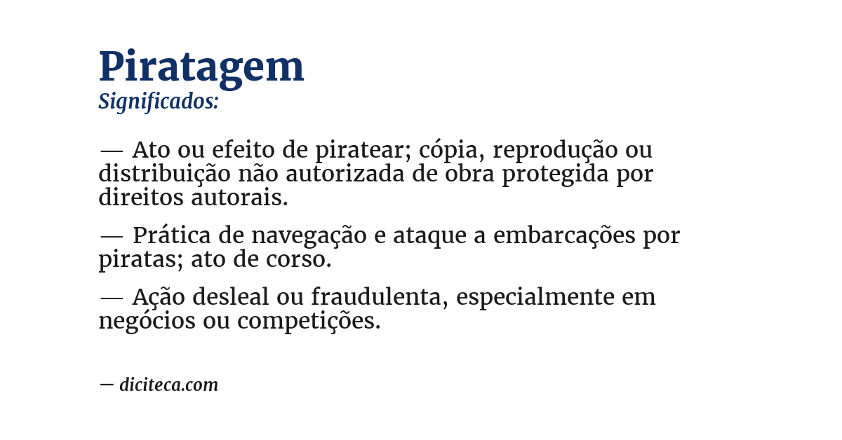 Significado de piratagem