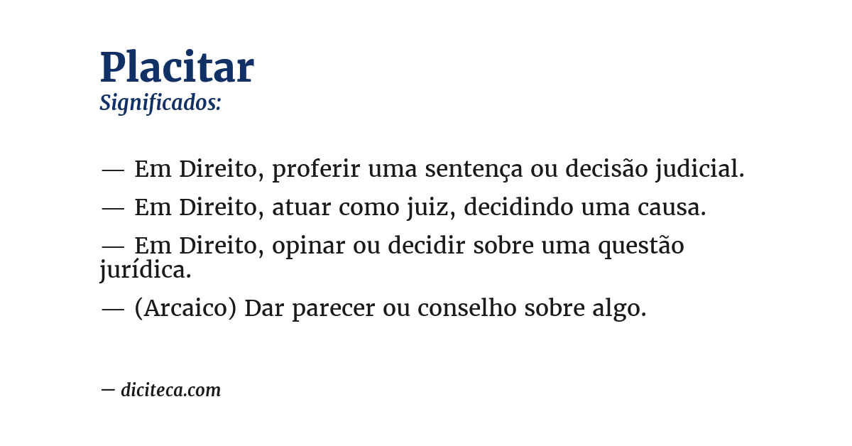 Significado de placitar
