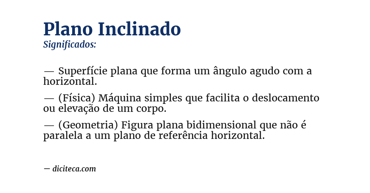 Significado de plano inclinado