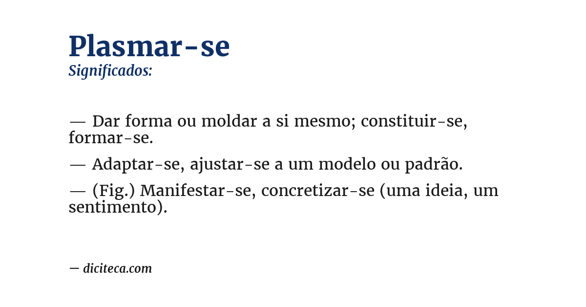 Significado de plasmar-se