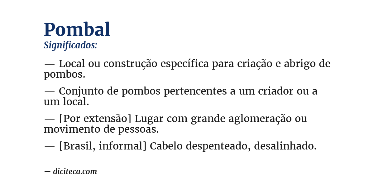 Significado de pombal
