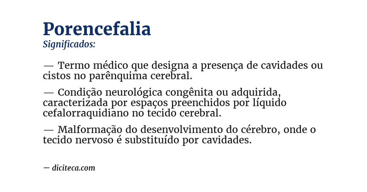 Significado de porencefalia