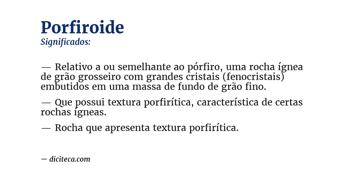 Significado de porfiroide