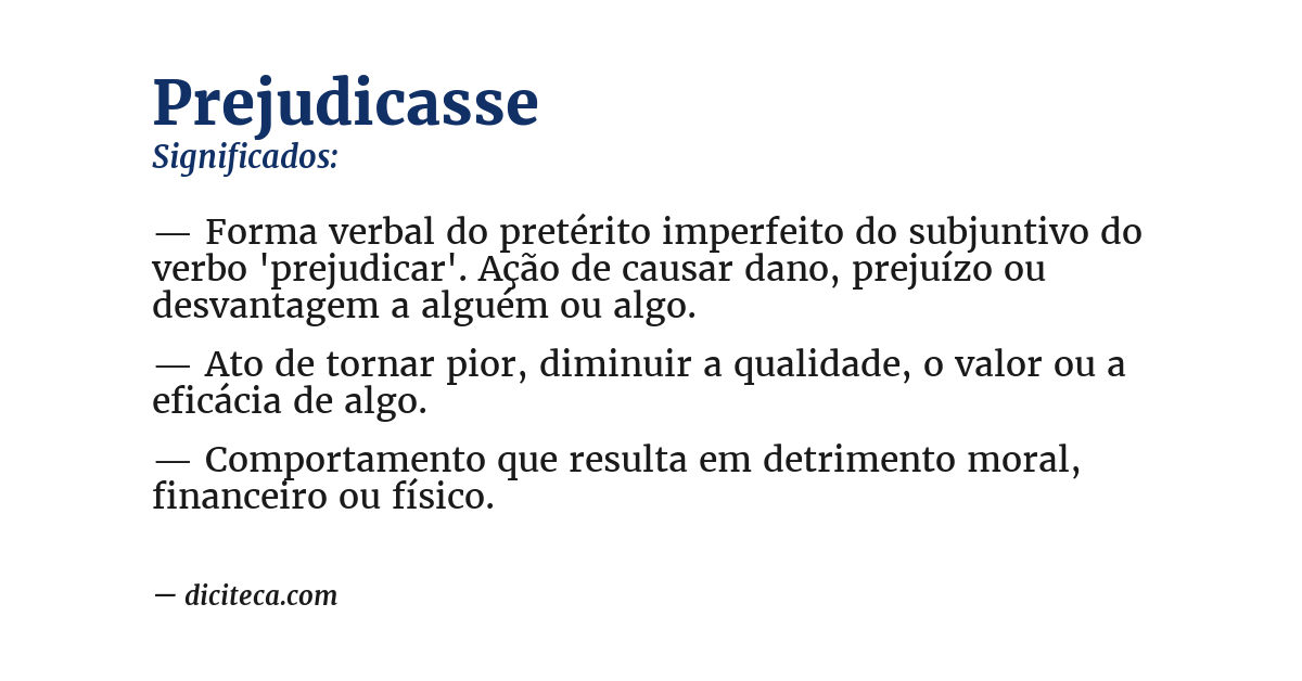 Significado de prejudicasse