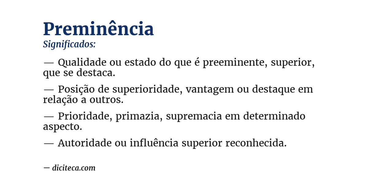 Significado de preminência