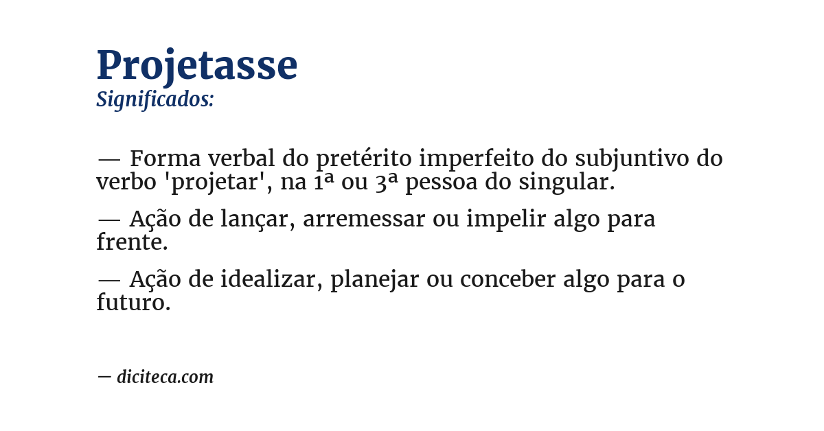 Significado de projetasse