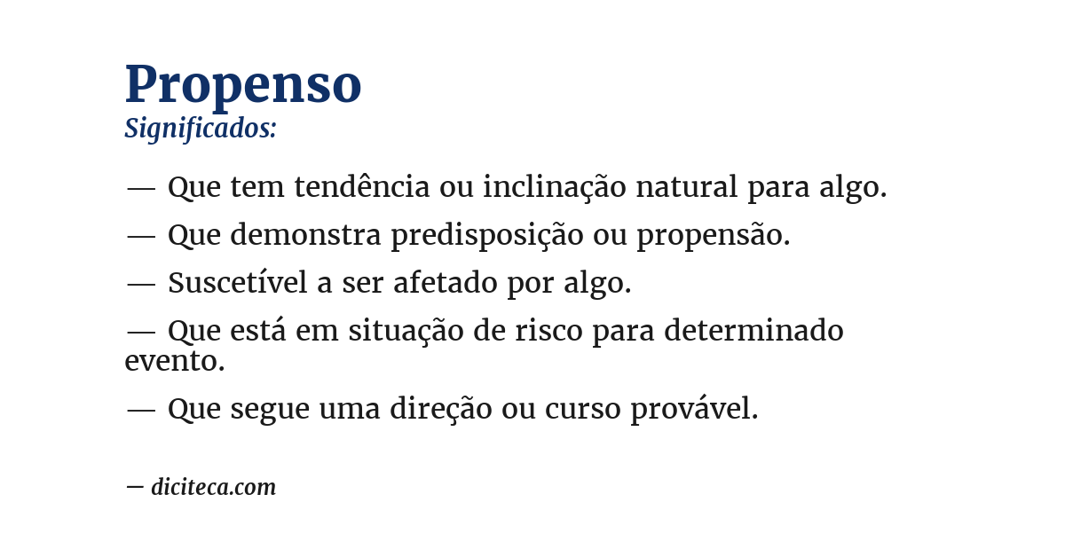 Significado de propenso