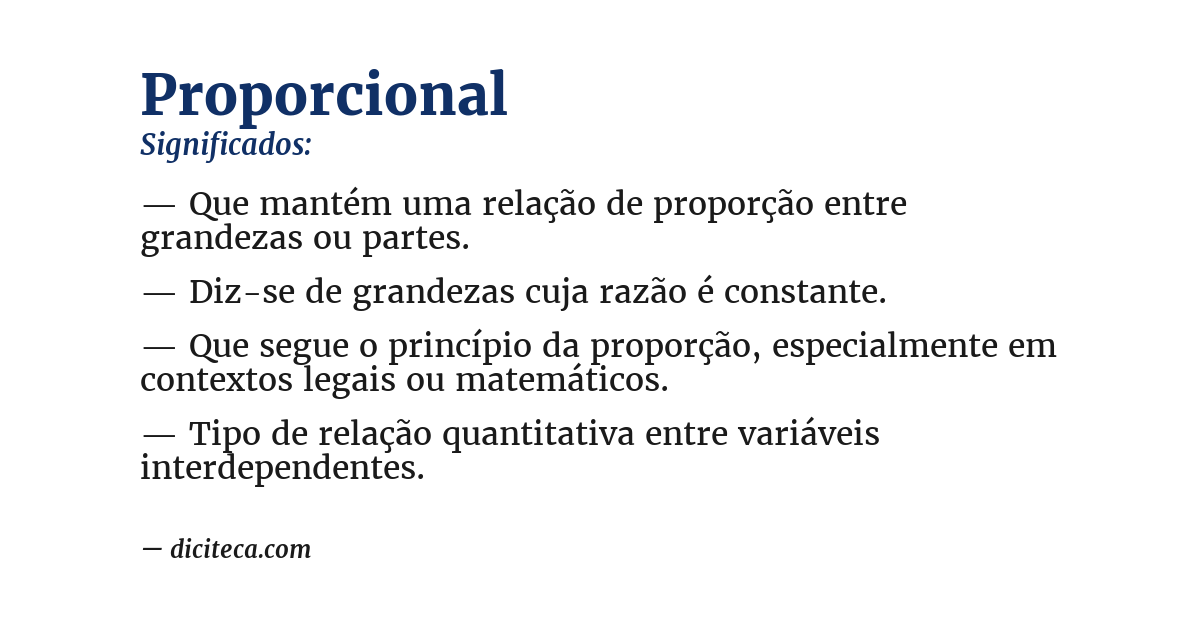 Significado de proporcional