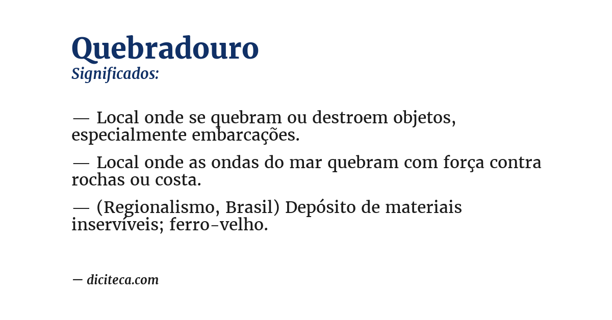 Significado de quebradouro