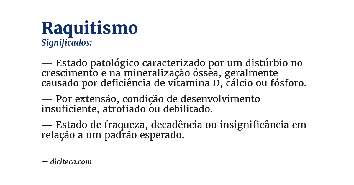 Significado de raquitismo
