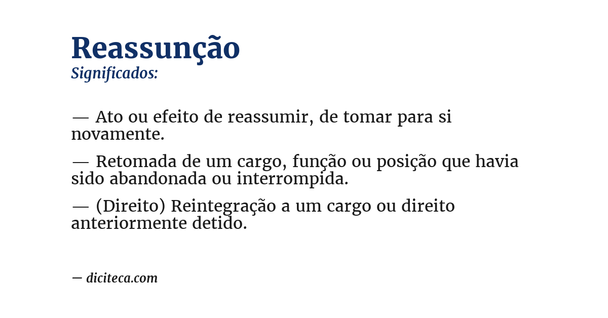 Significado de reassunção