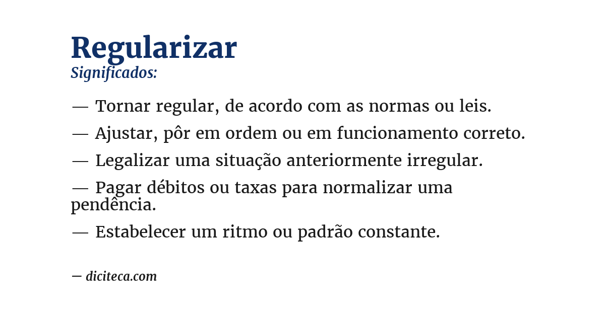 Significado de regularizar