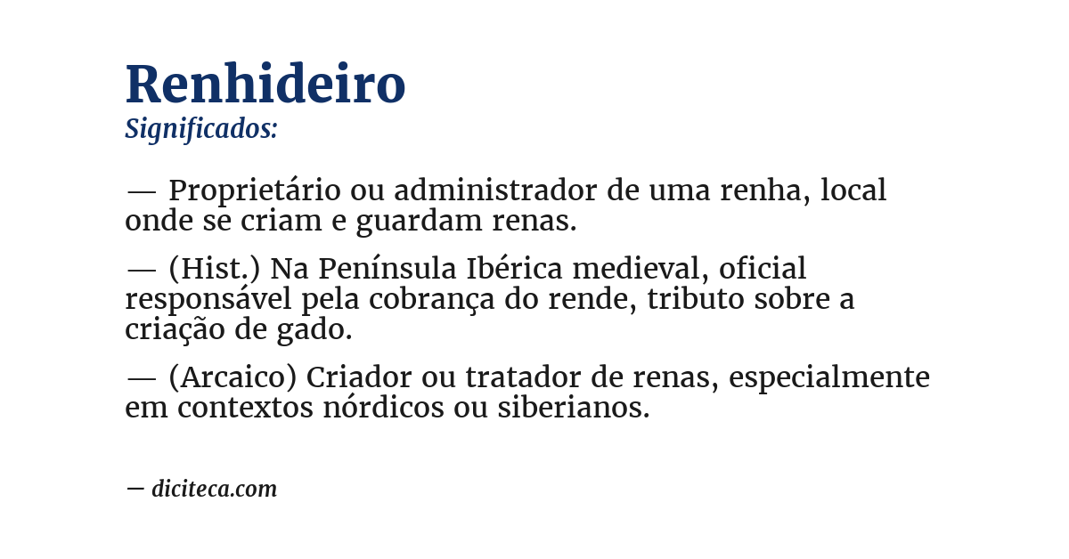 Significado de renhideiro