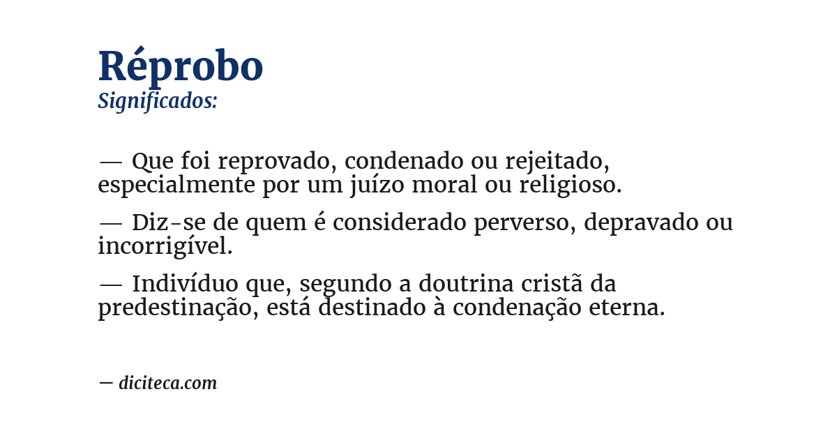 Significado de réprobo
