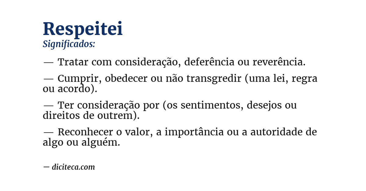 Significado de respeitei
